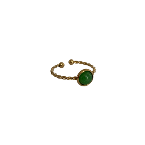 Zoë ring groen goud