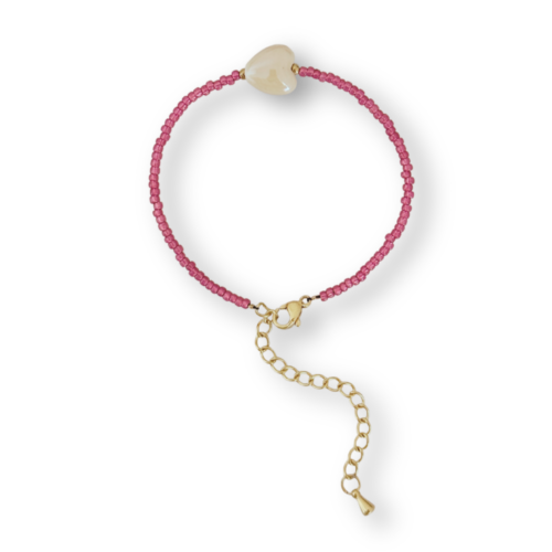 Purple hart armband goud