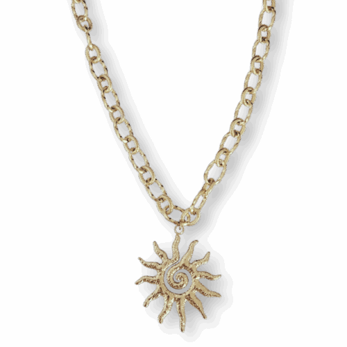 Big sun ketting goud