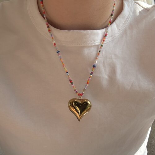 Holly heart ketting goud