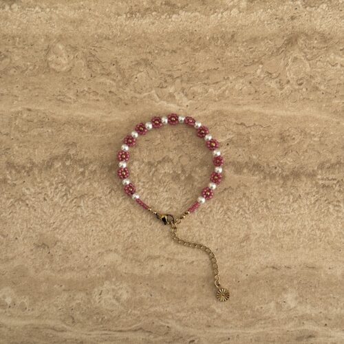Flower armband rose goud